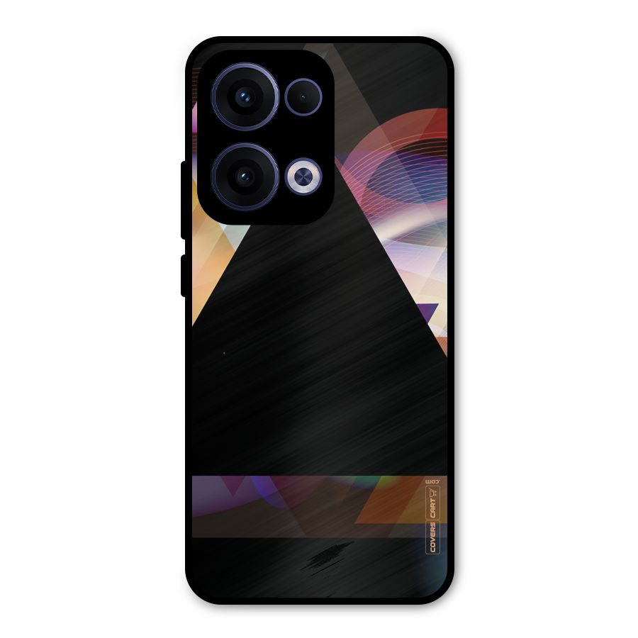 Triangle Black Abstract Metal Back Case for Oppo Reno13