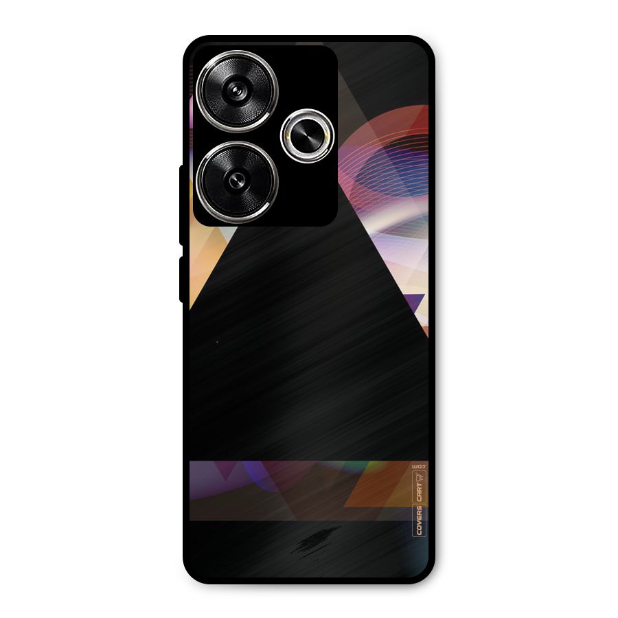 Triangle Black Abstract Metal Back Case for Poco F6
