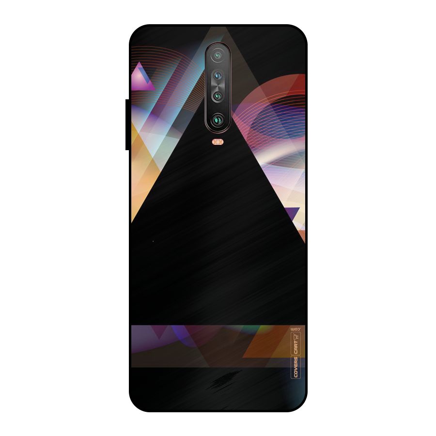 Triangle Black Abstract Metal Back Case for Poco X2