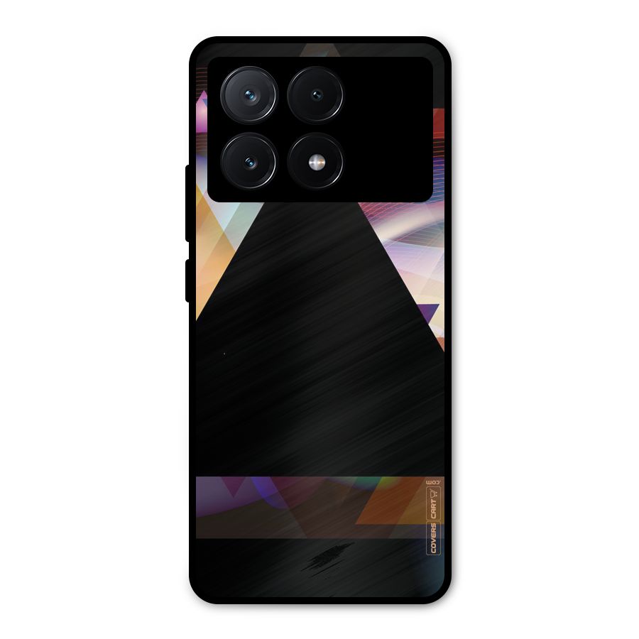 Triangle Black Abstract Metal Back Case for Poco X6 Pro