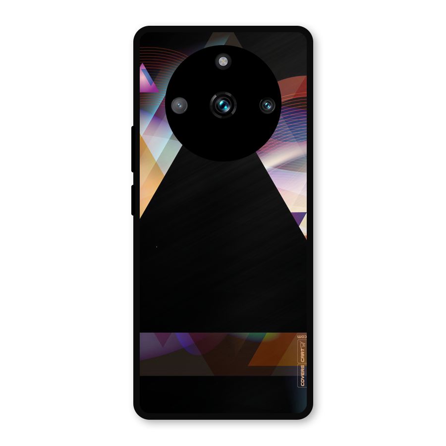 Triangle Black Abstract Metal Back Case for Realme 11 Pro