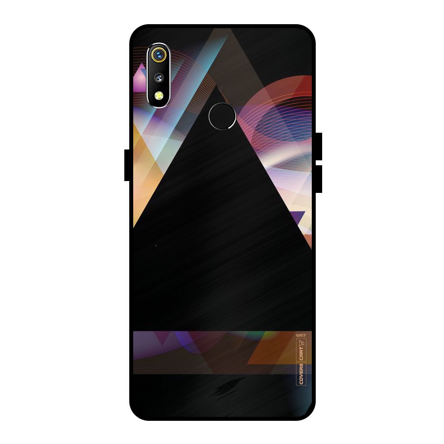 Triangle Black Abstract Metal Back Case for Realme 3