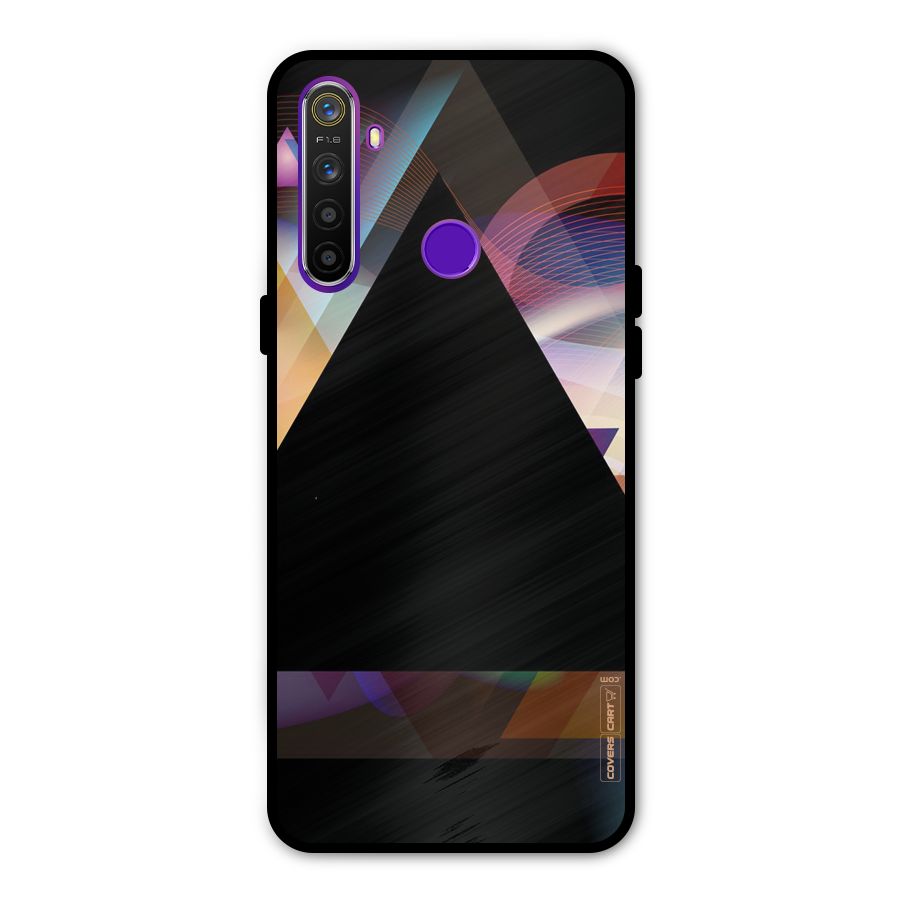 Triangle Black Abstract Metal Back Case for Realme 5i
