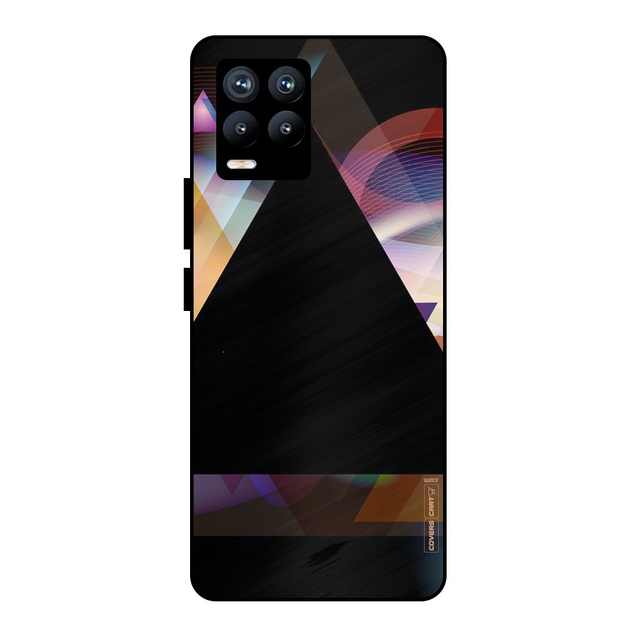 Triangle Black Abstract Metal Back Case for Realme 8 Pro