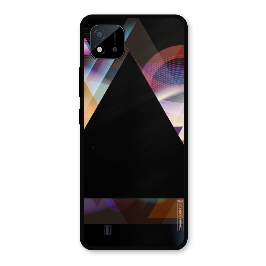 Triangle Black Abstract Metal Back Case for Realme C11 2021