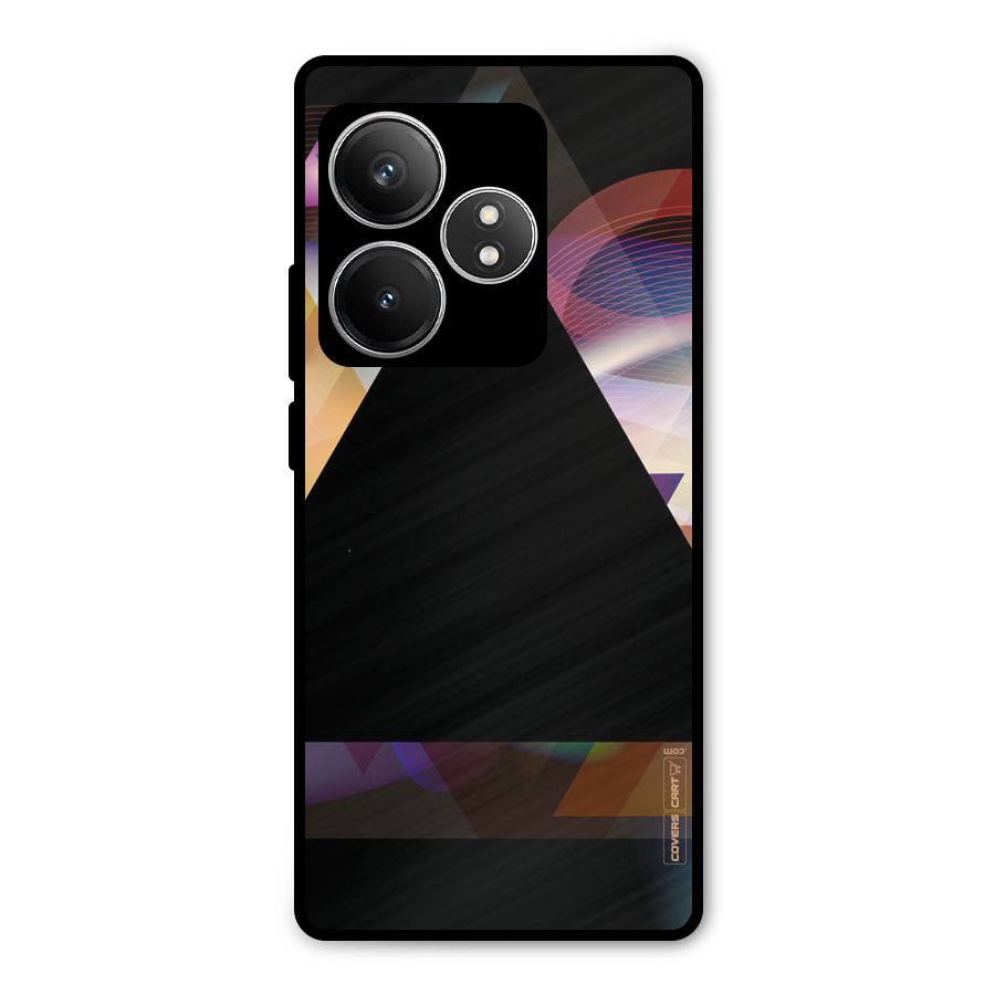 Triangle Black Abstract Metal Back Case for Realme GT 6T