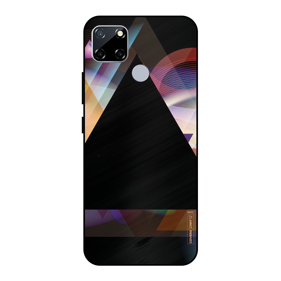 Triangle Black Abstract Metal Back Case for Realme Narzo 30A