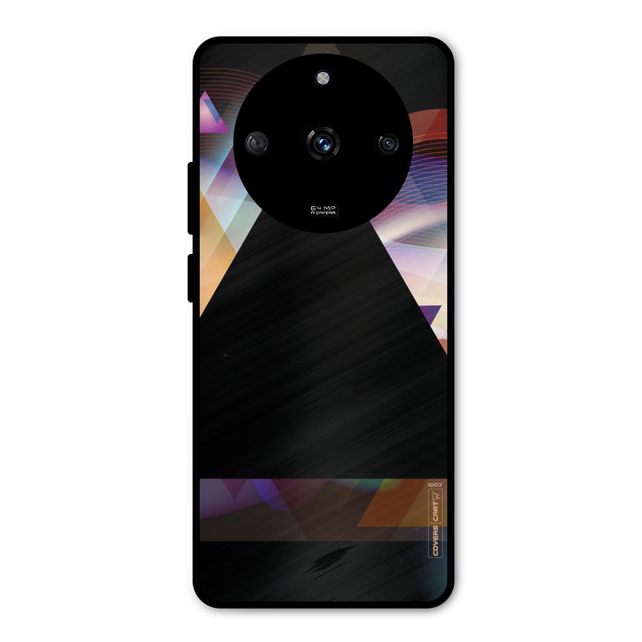 Triangle Black Abstract Metal Back Case for Realme Narzo 60 5G