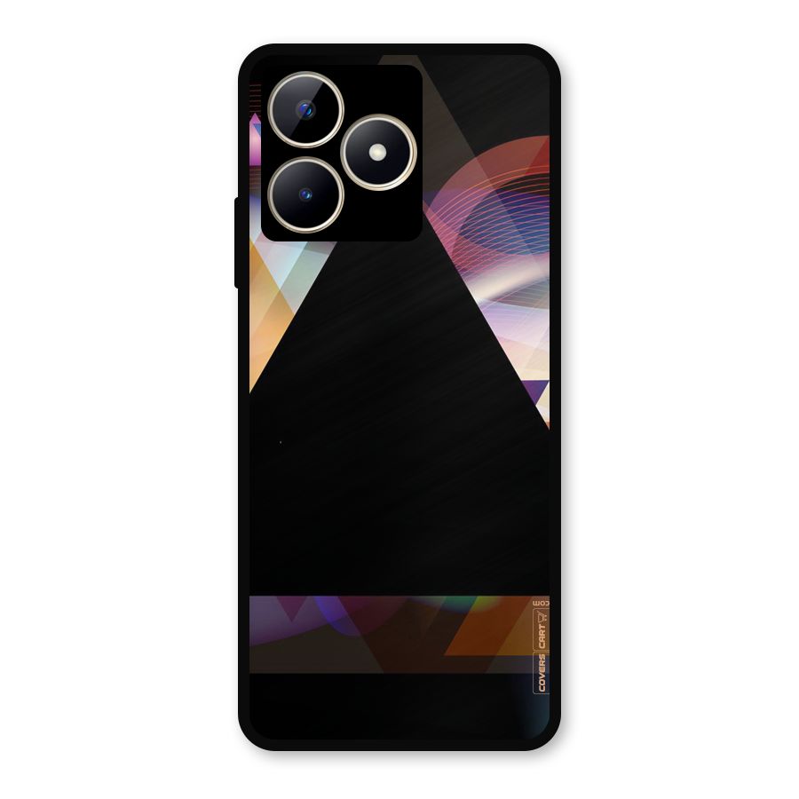 Triangle Black Abstract Metal Back Case for Realme Narzo N53