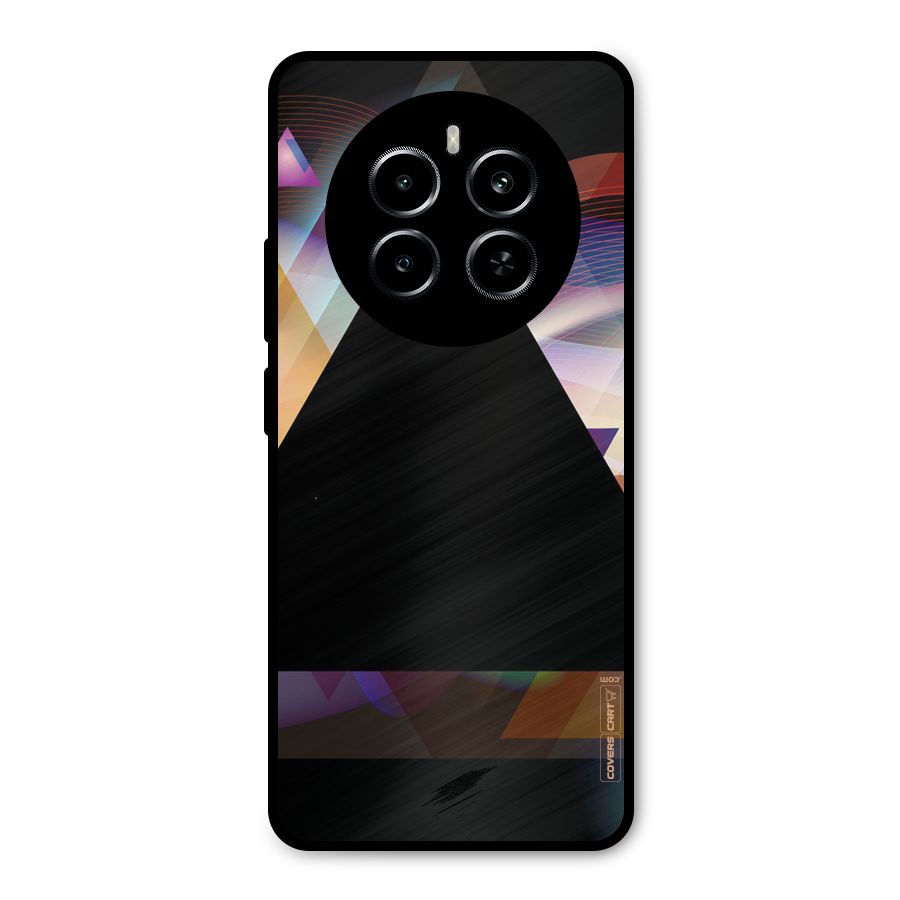 Triangle Black Abstract Metal Back Case for Realme P1