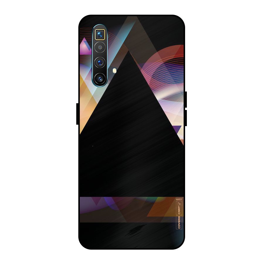 Triangle Black Abstract Metal Back Case for Realme X3 SuperZoom