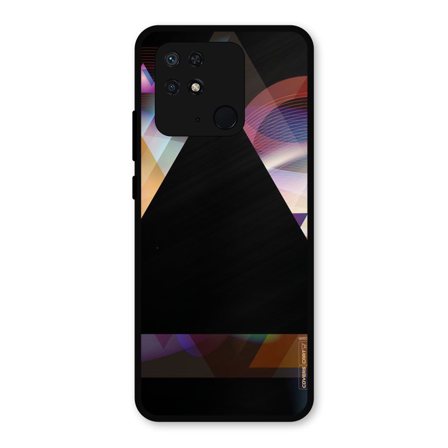 Triangle Black Abstract Metal Back Case for Redmi 10