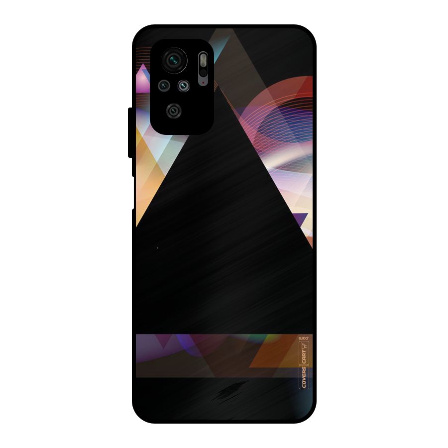Triangle Black Abstract Metal Back Case for Redmi Note 10S