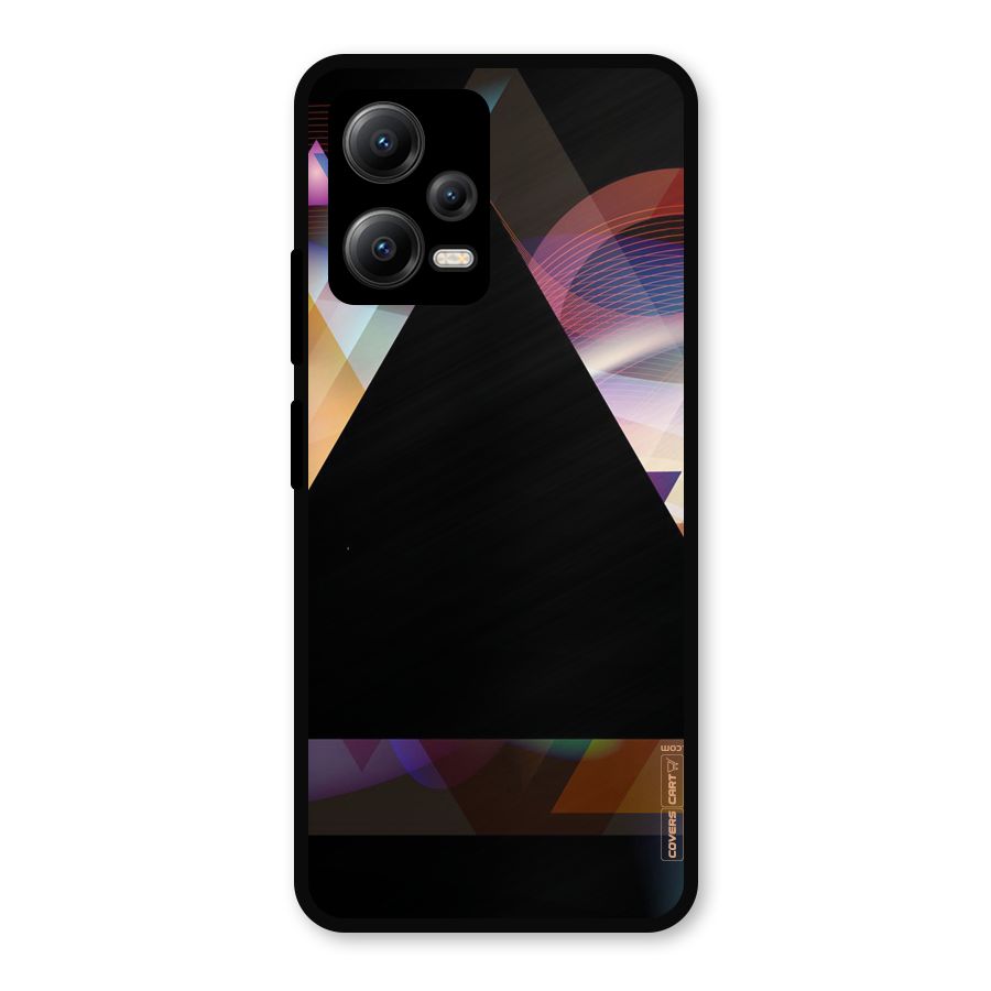 Triangle Black Abstract Metal Back Case for Redmi Note 12 5G