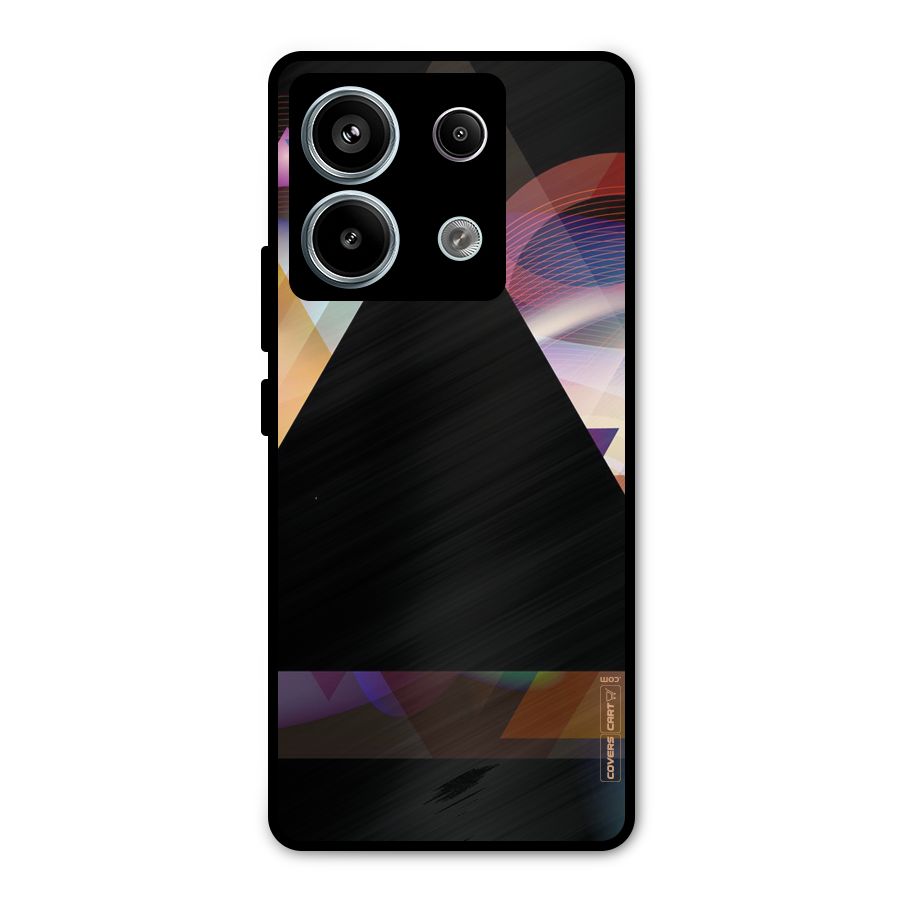 Triangle Black Abstract Metal Back Case for Redmi Note 13 Pro 5G