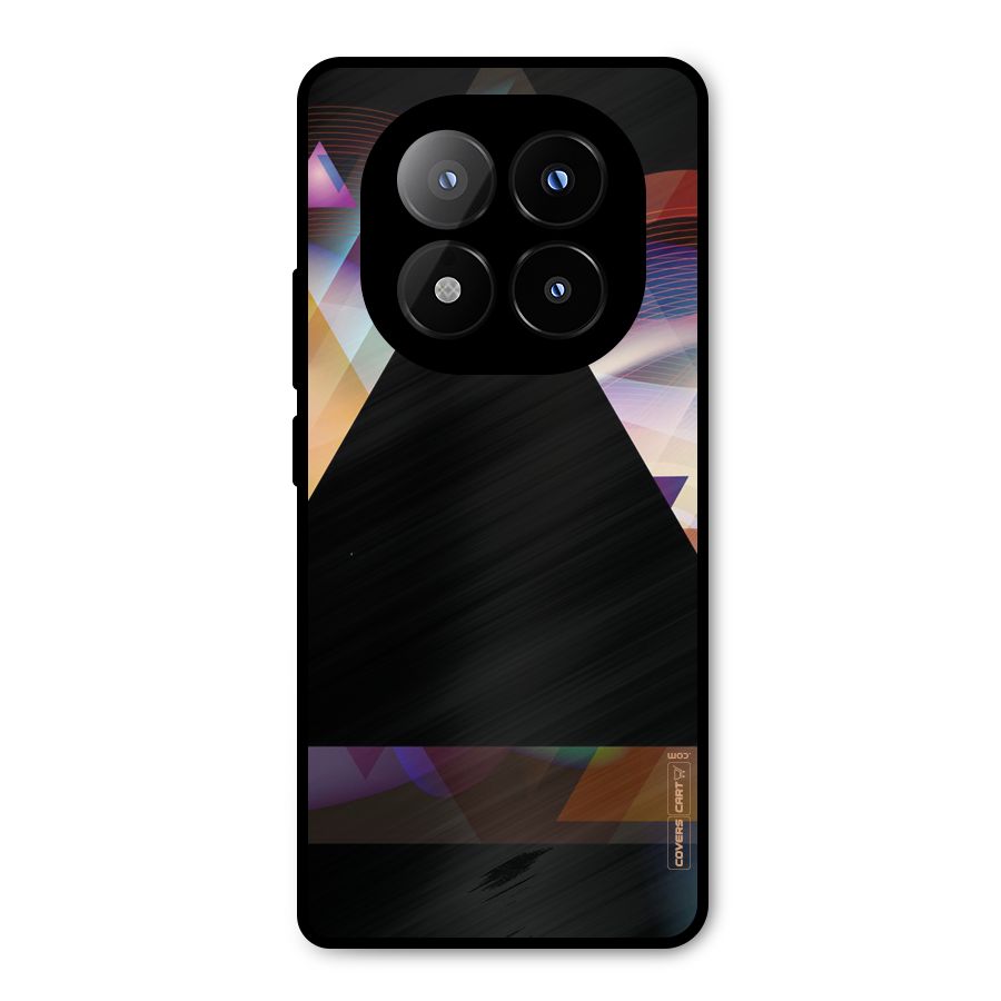 Triangle Black Abstract Metal Back Case for Redmi Note 14 Pro Plus 5G