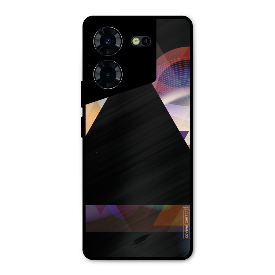 Triangle Black Abstract Metal Back Case for Tecno Pova 5 Pro 5G