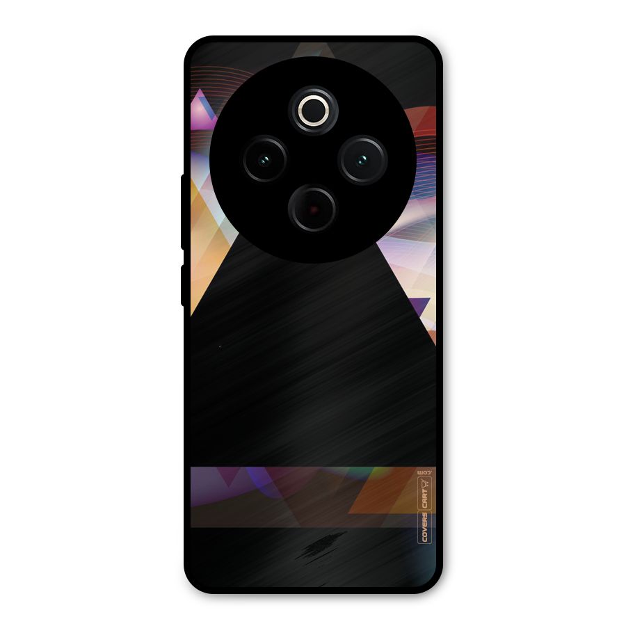 Triangle Black Abstract Metal Back Case for Vivo T4