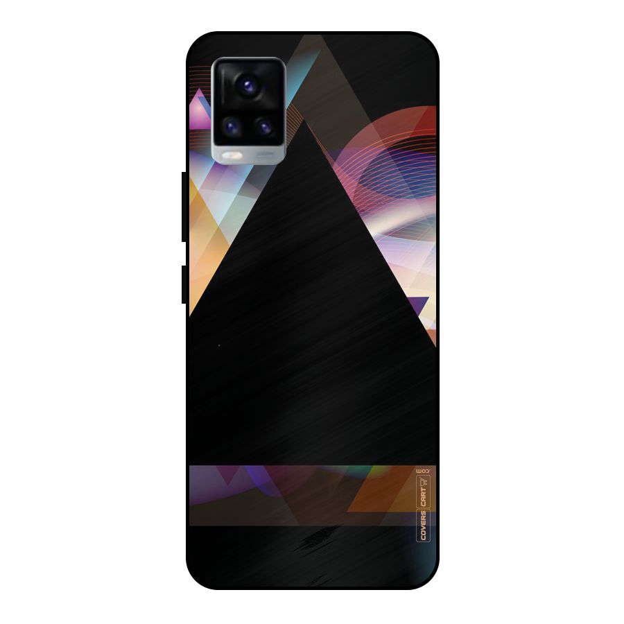 Triangle Black Abstract Metal Back Case for Vivo V20 2021
