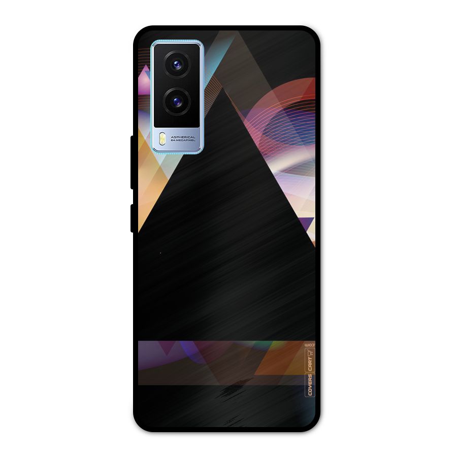 Triangle Black Abstract Metal Back Case for Vivo V21e 5G