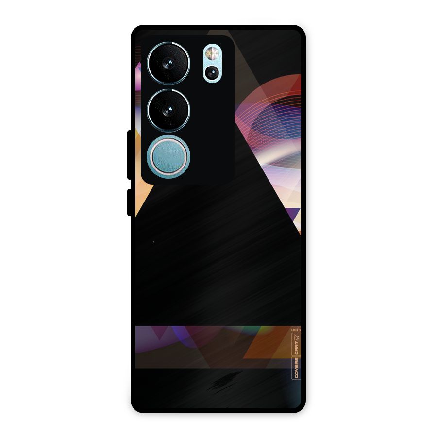 Triangle Black Abstract Metal Back Case for Vivo V29