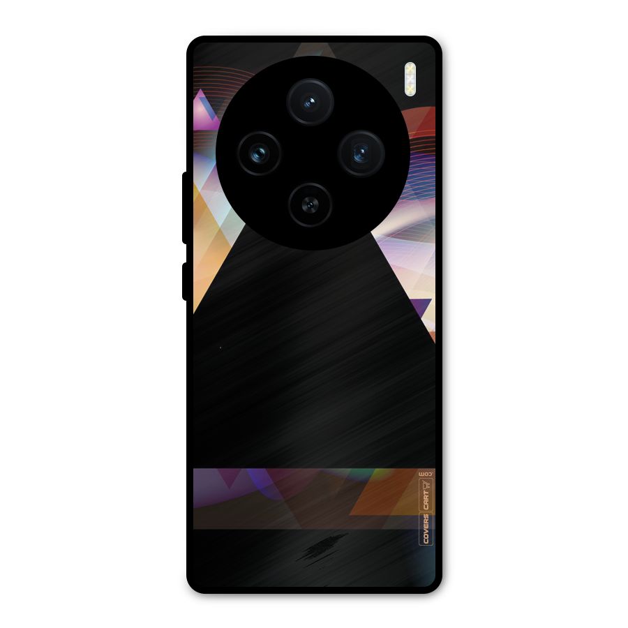 Triangle Black Abstract Metal Back Case for Vivo X100