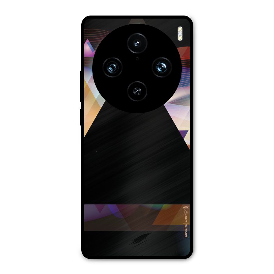 Triangle Black Abstract Metal Back Case for Vivo X100 Pro