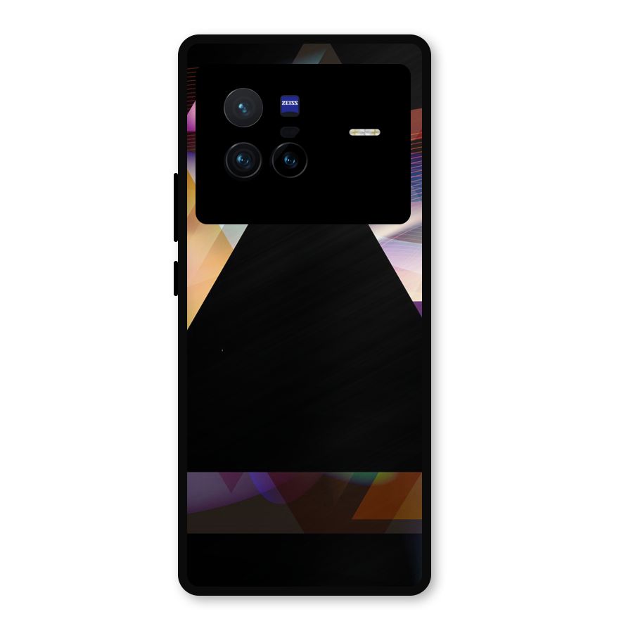 Triangle Black Abstract Metal Back Case for Vivo X80