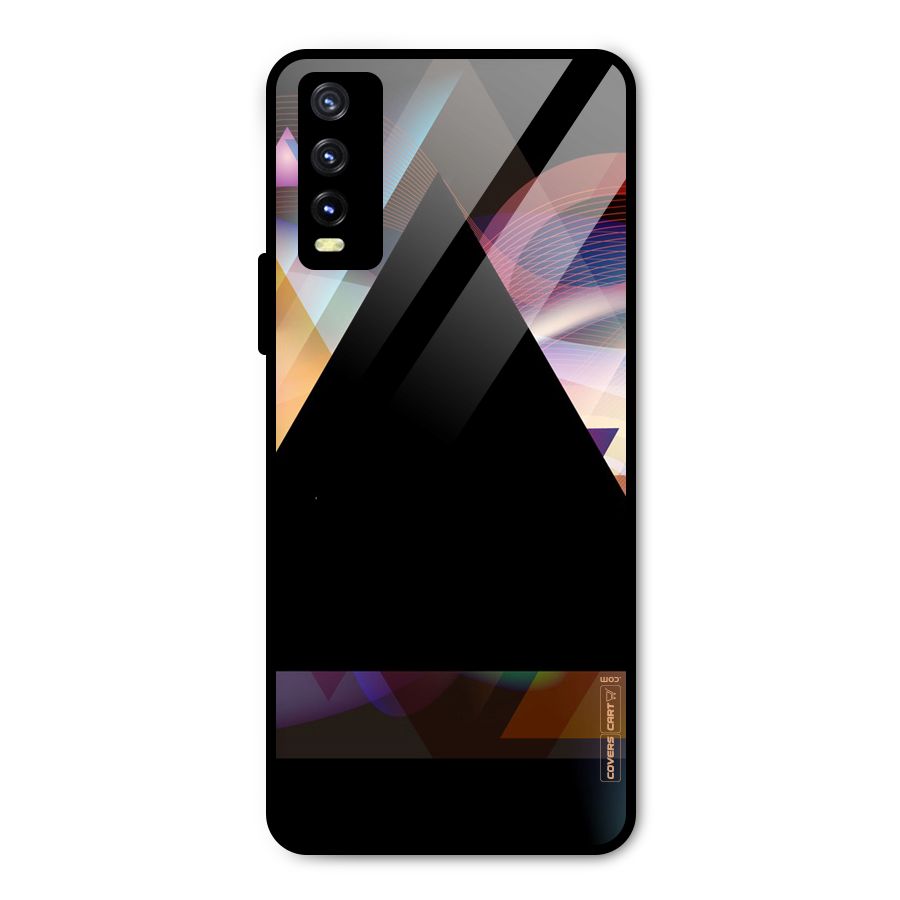 Triangle Black Abstract Metal Back Case for Vivo Y20