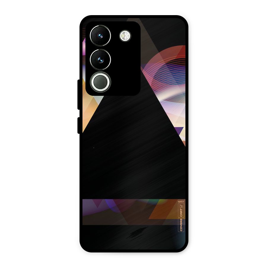 Triangle Black Abstract Metal Back Case for Vivo Y200