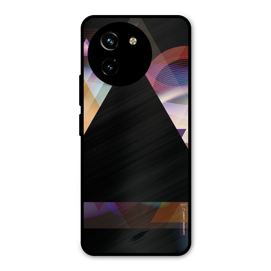 Triangle Black Abstract Metal Back Case for Vivo Y200i