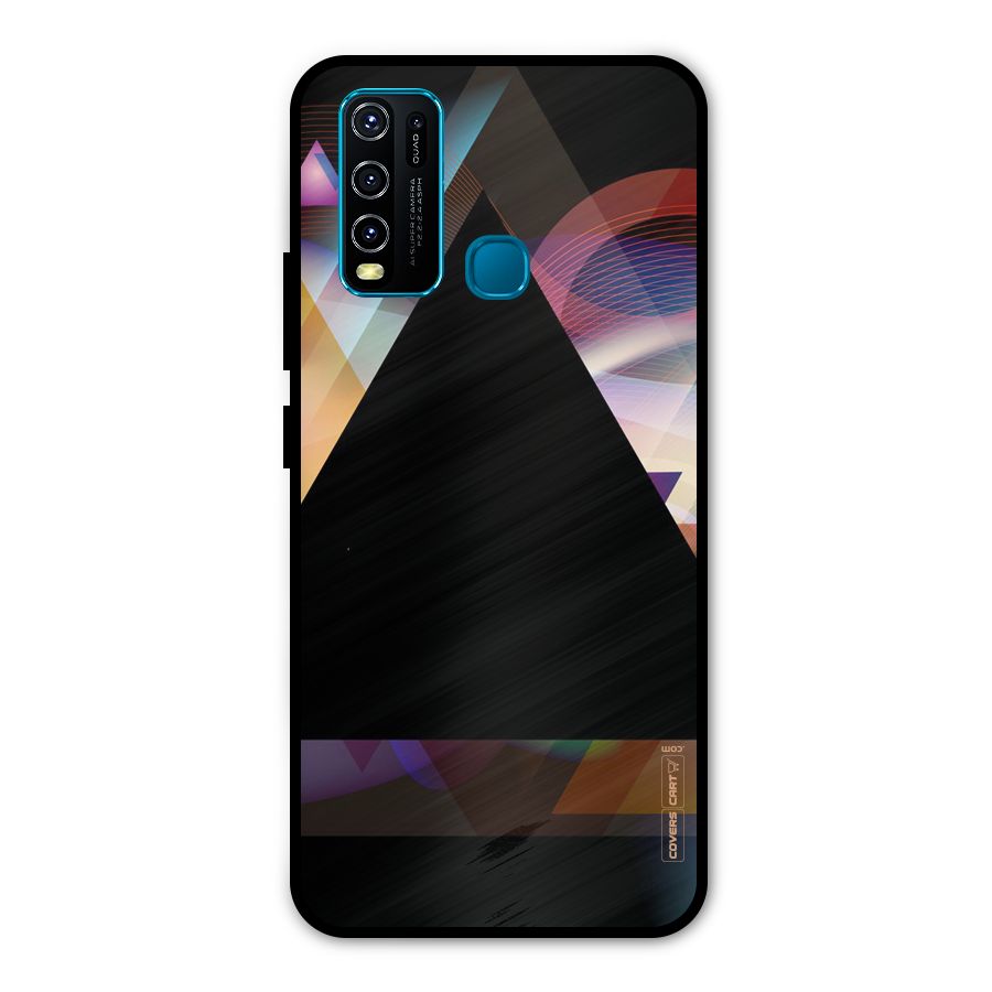 Triangle Black Abstract Metal Back Case for Vivo Y30