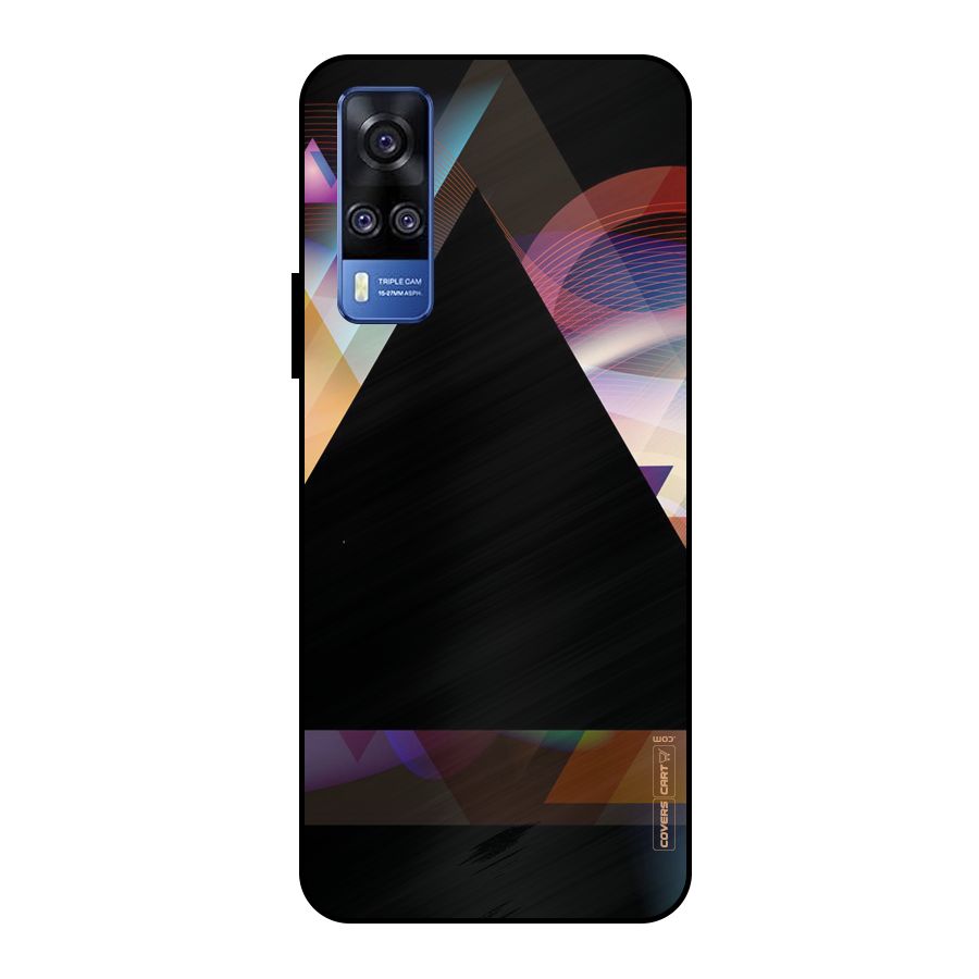 Triangle Black Abstract Metal Back Case for Vivo Y51