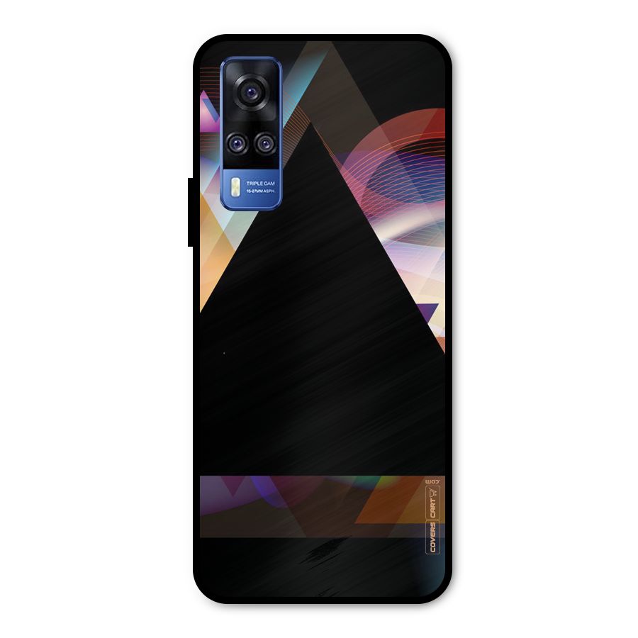 Triangle Black Abstract Metal Back Case for Vivo Y51A