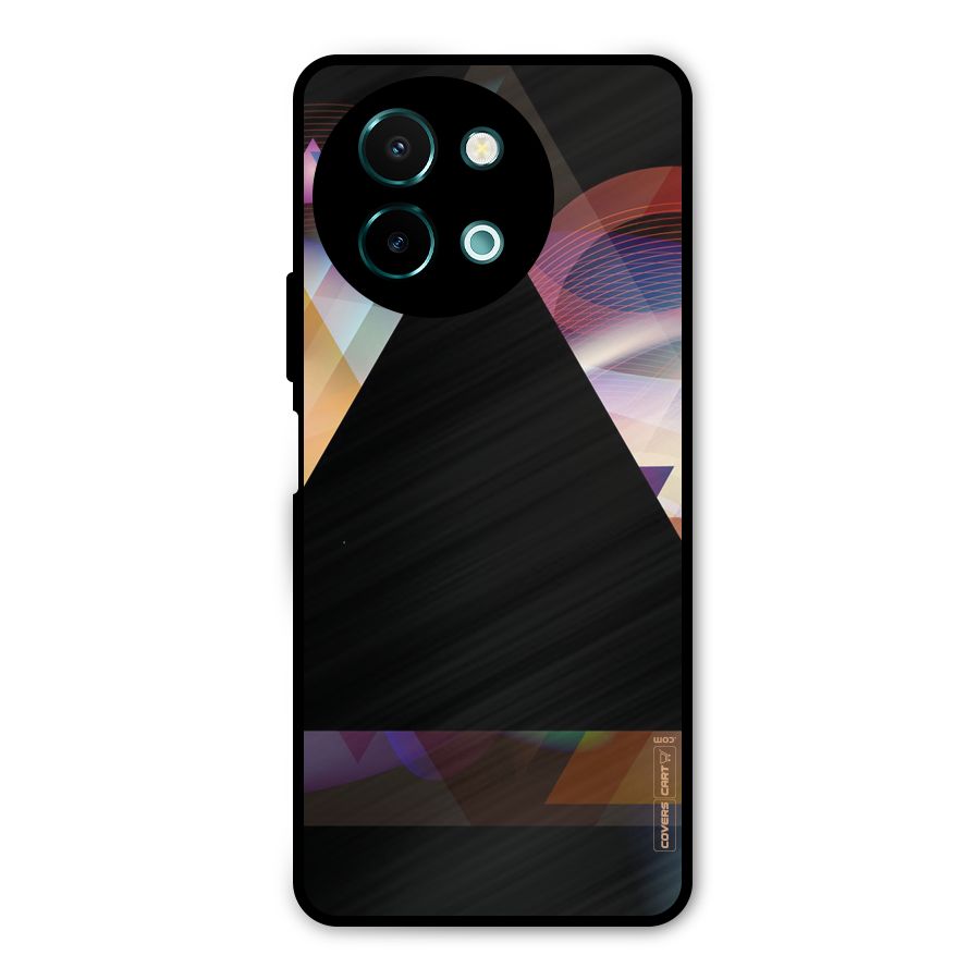 Triangle Black Abstract Metal Back Case for Vivo Y58