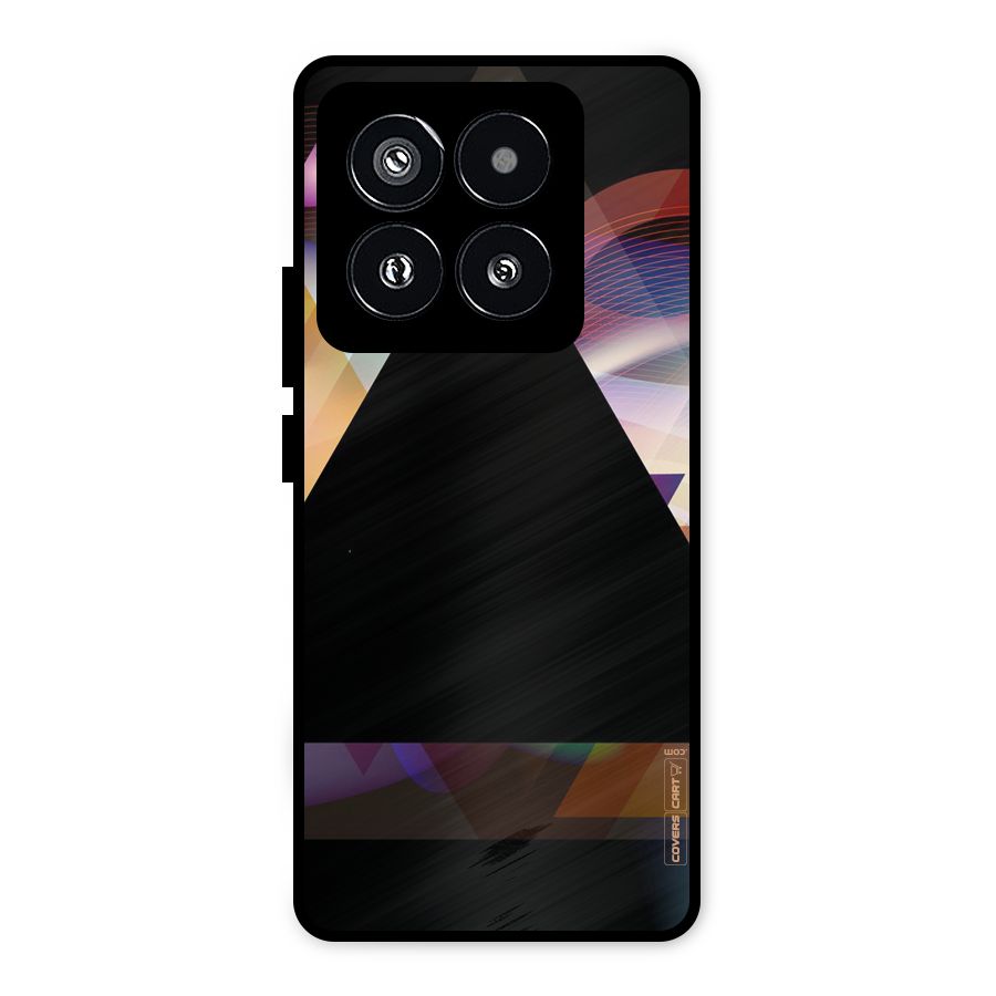 Triangle Black Abstract Metal Back Case for Xiaomi 14 Pro