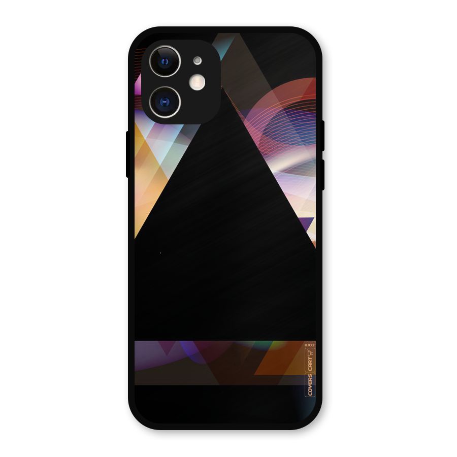 Triangle Black Abstract Metal Back Case for iPhone 12