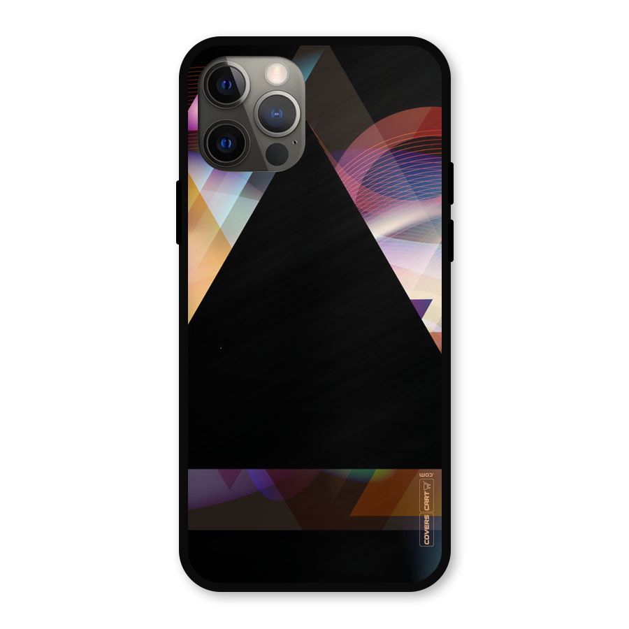 Triangle Black Abstract Metal Back Case for iPhone 12 Pro