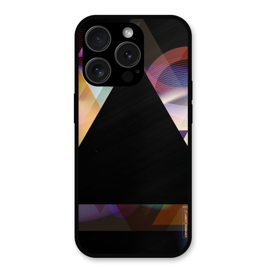 Triangle Black Abstract Metal Back Case for iPhone 15 Pro