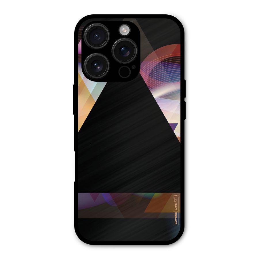 Triangle Black Abstract Metal Back Case for iPhone 16 Pro
