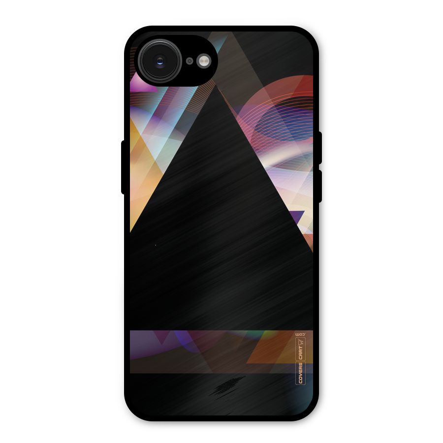 Triangle Black Abstract Metal Back Case for iPhone 16e