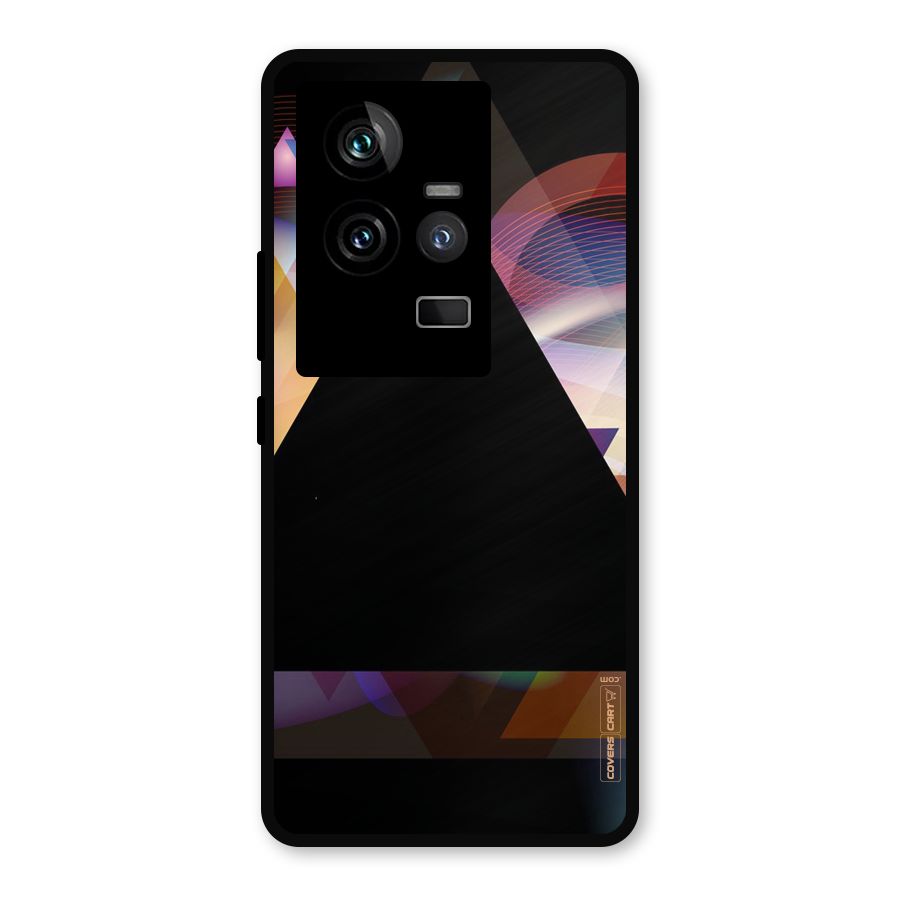 Triangle Black Abstract Metal Back Case for iQOO 11 5G