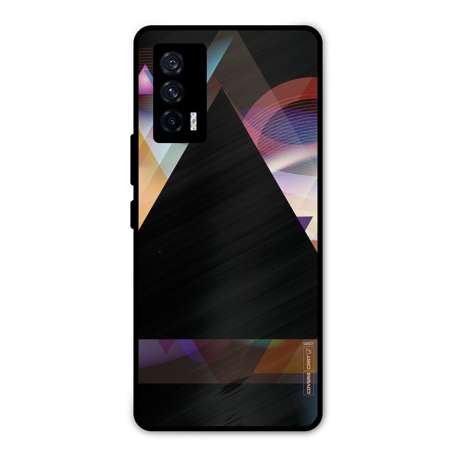 Triangle Black Abstract Metal Back Case for iQOO 7 5G