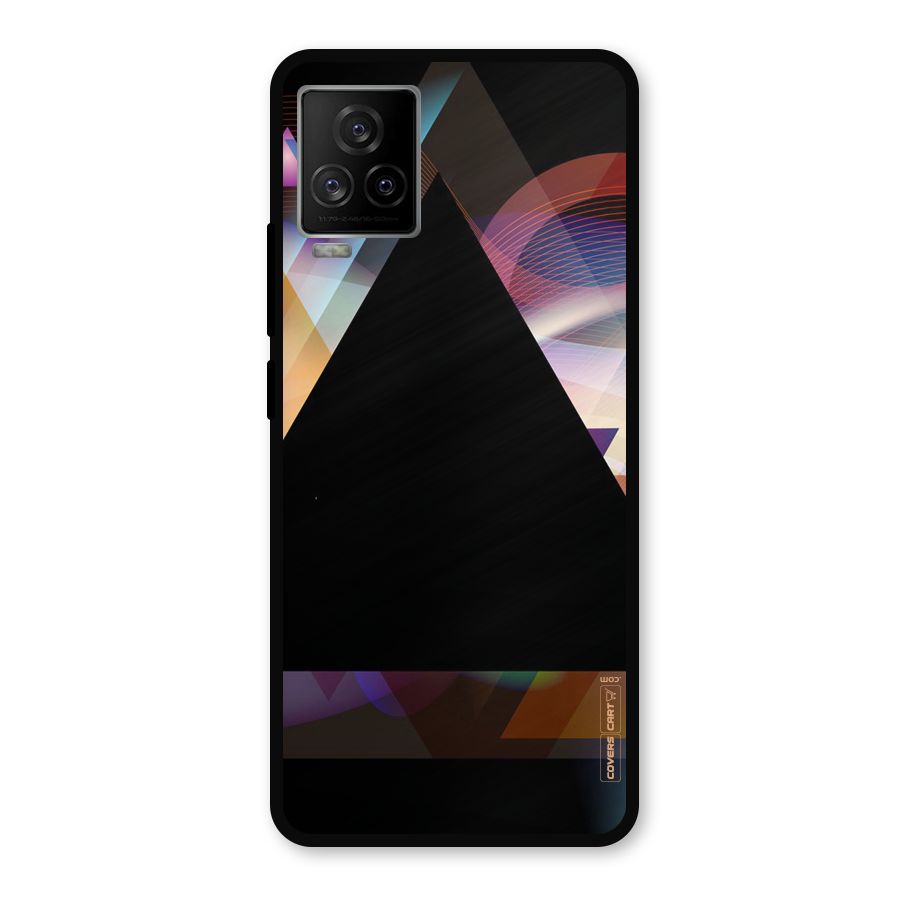 Triangle Black Abstract Metal Back Case for iQOO 7 Legend 5G