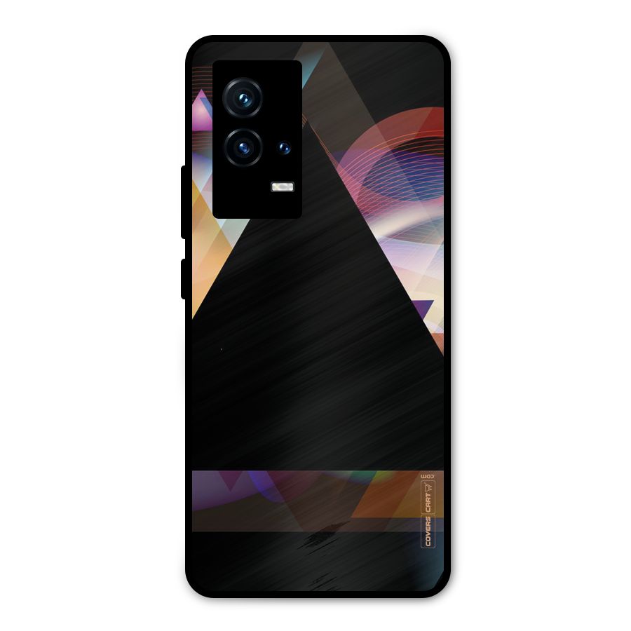 Triangle Black Abstract Metal Back Case for iQOO 9 5G