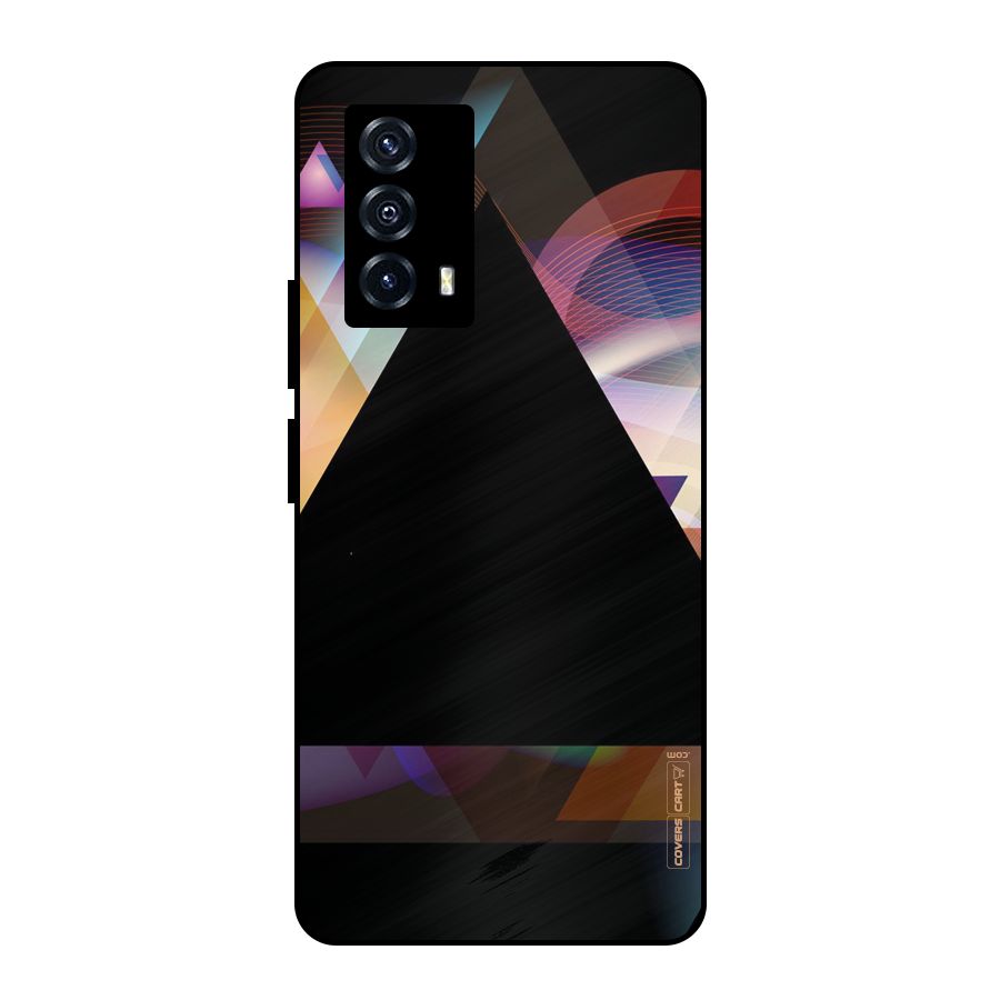 Triangle Black Abstract Metal Back Case for iQOO Z5