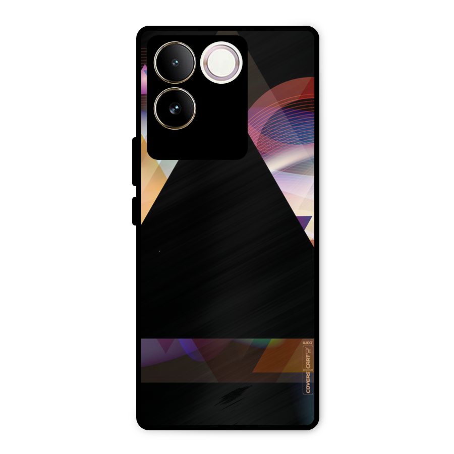Triangle Black Abstract Metal Back Case for iQOO Z7 Pro