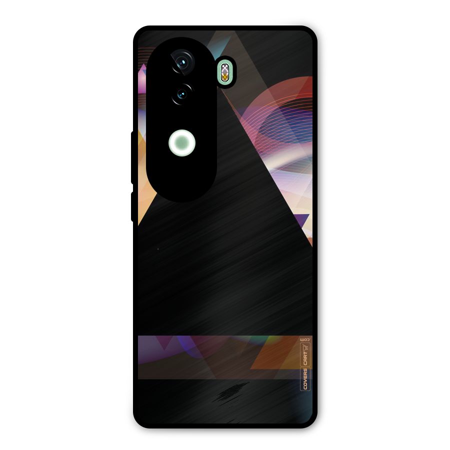 Triangle Black Abstract Metal Back Case for iQOO Z9s
