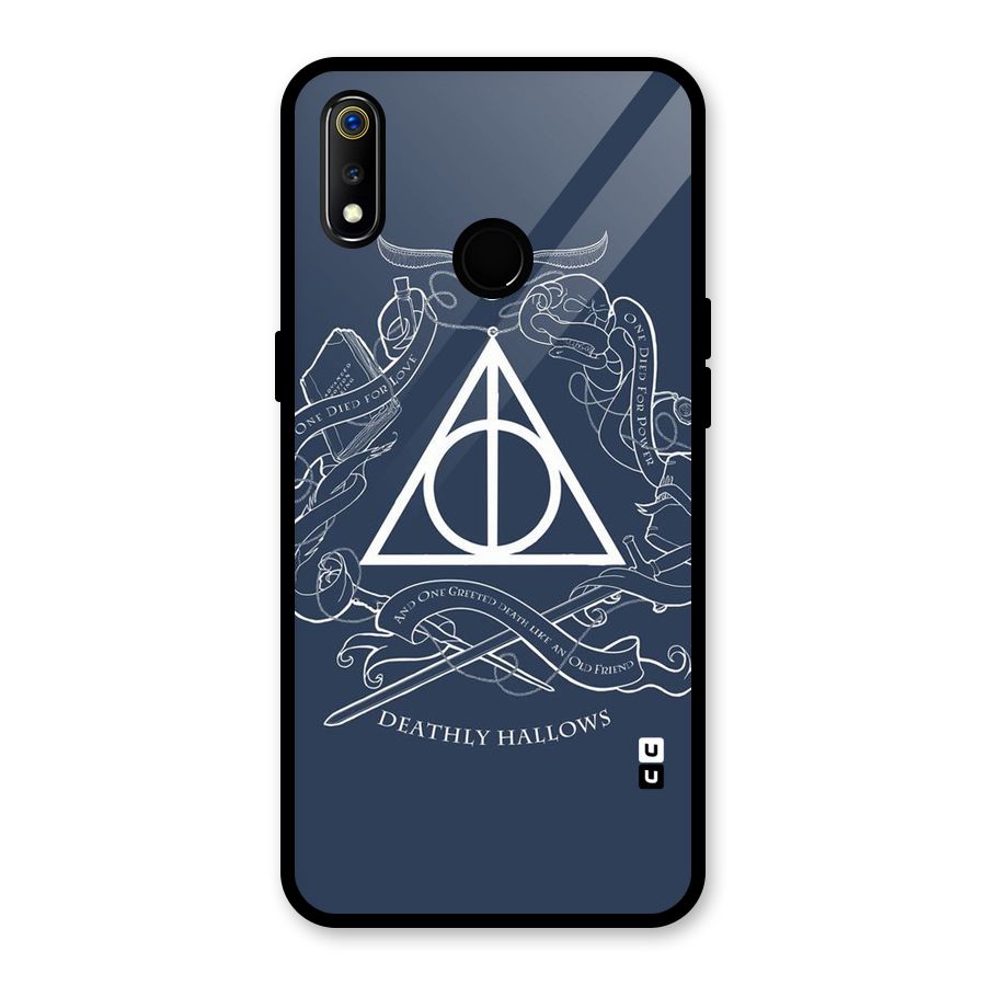 Triangle Blue Glass Back Case for Realme 3i