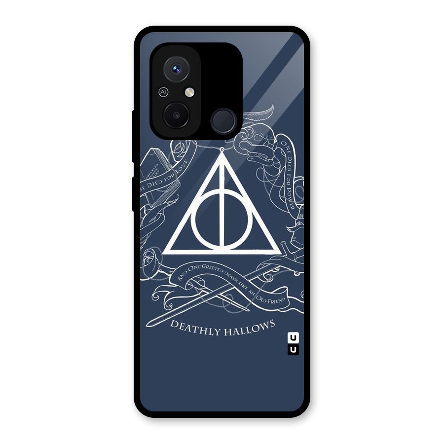 Triangle Blue Glass Back Case for Redmi 12C